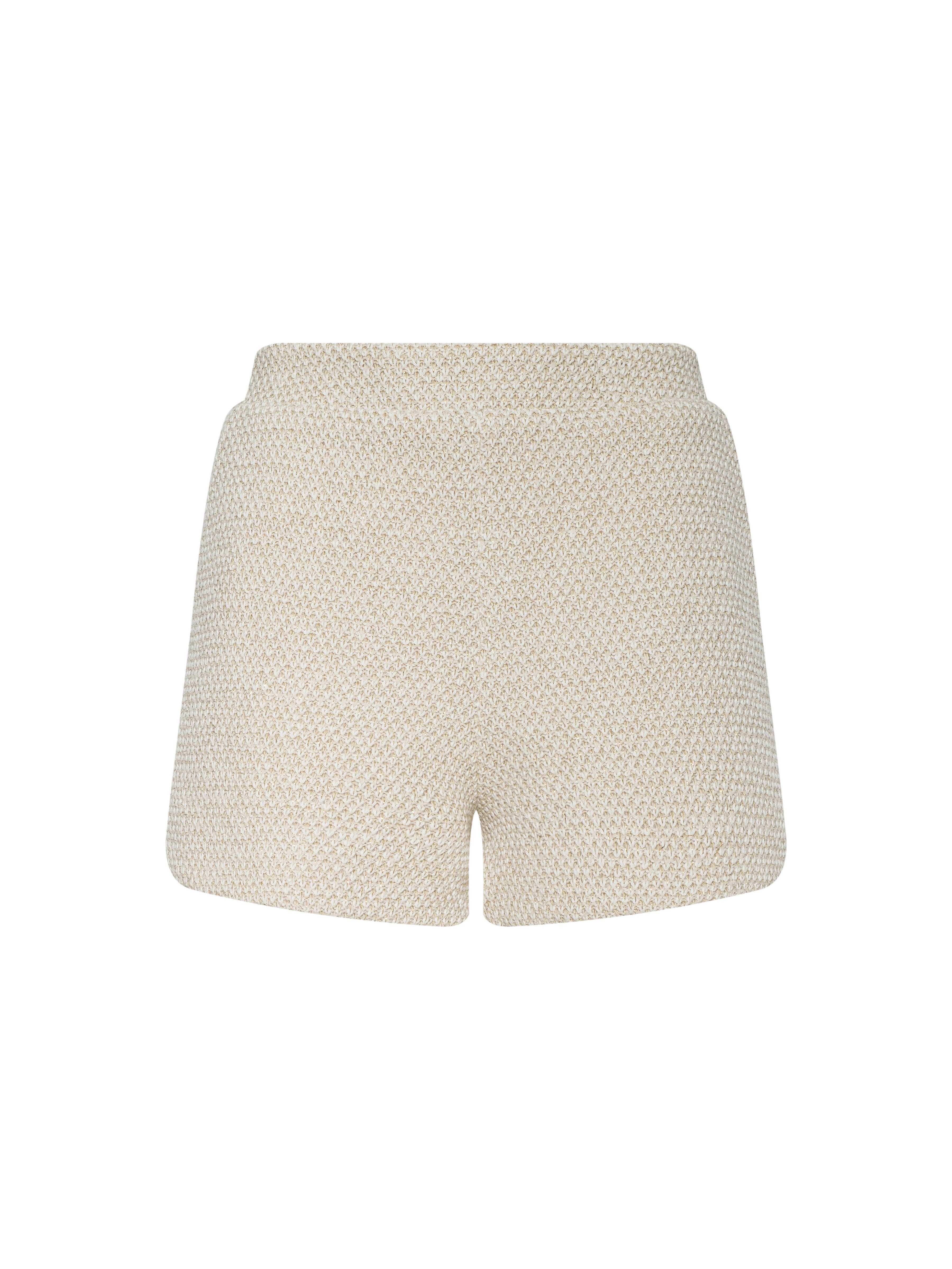 Radlee Knit Short In White/ivory/gold