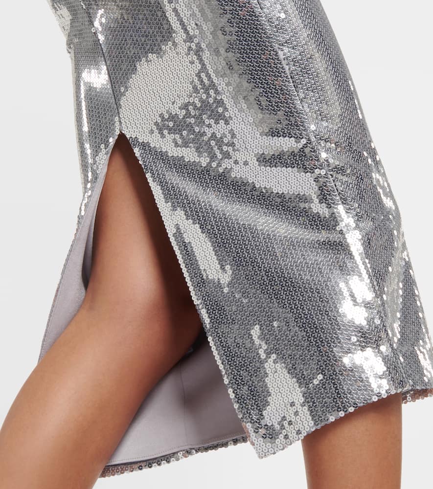 Alex Perry Sequined corset midi dress