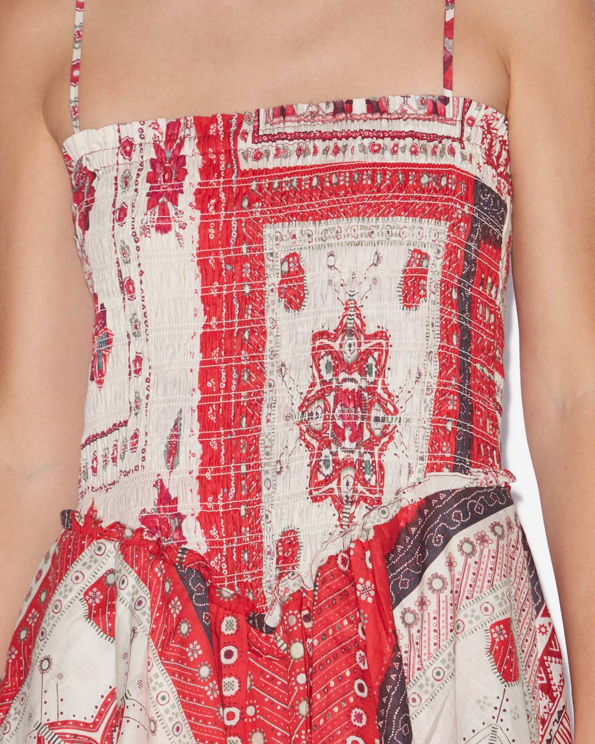 Anka Dress - Women - Red And Ecru - Size 40 - Marant Étoile