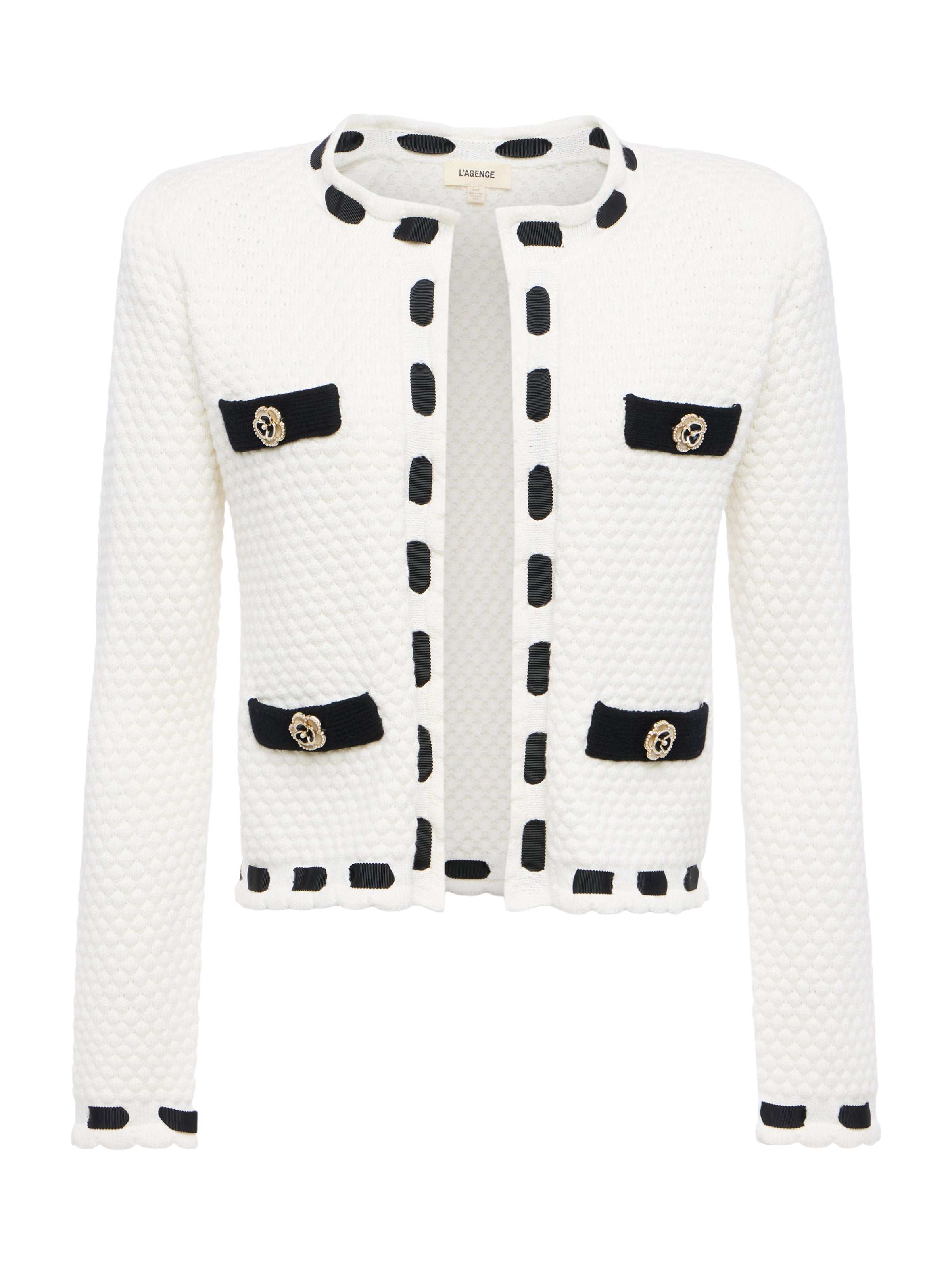 Astor Cardigan In Ivory/black