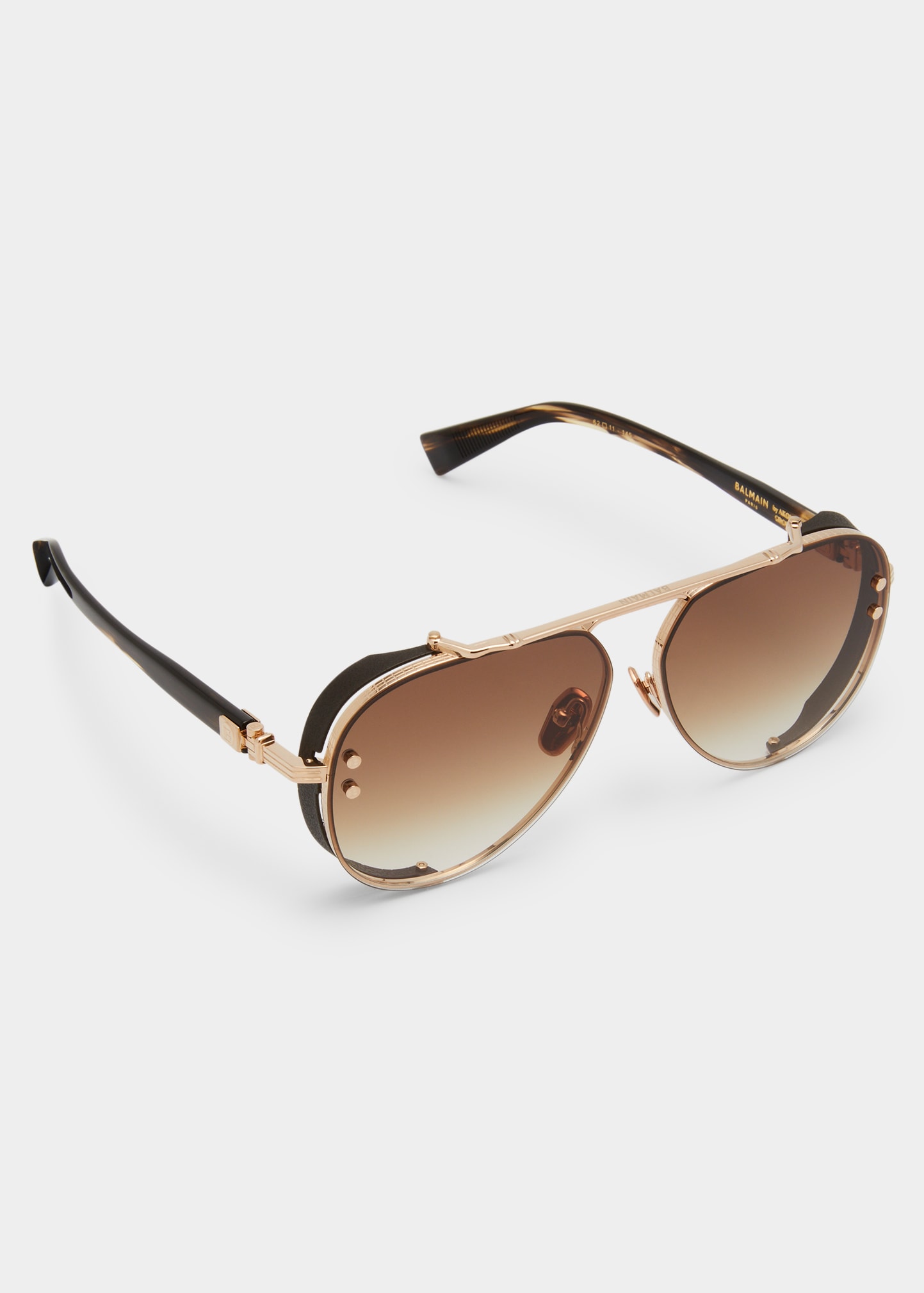 Balmain, Accessories, Balmain Engraved Monogram Titanium Acetate Aviator  Sunglasses