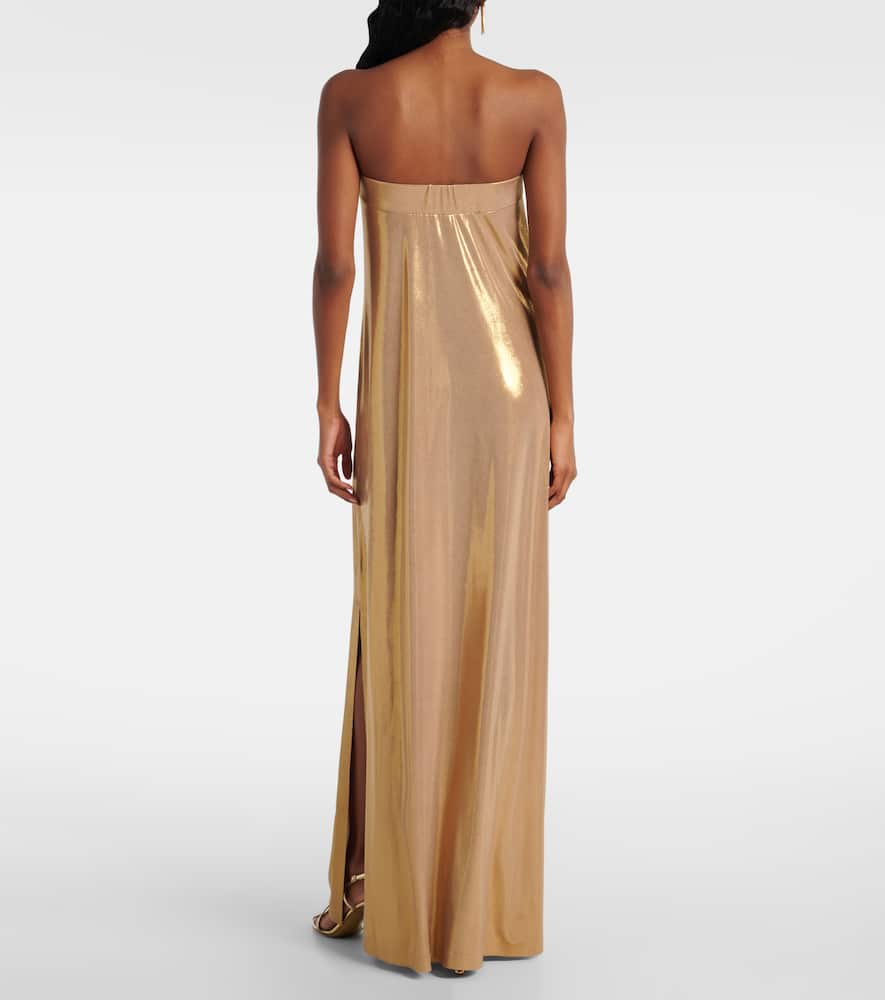 Norma Kamali Strapless lame gown
