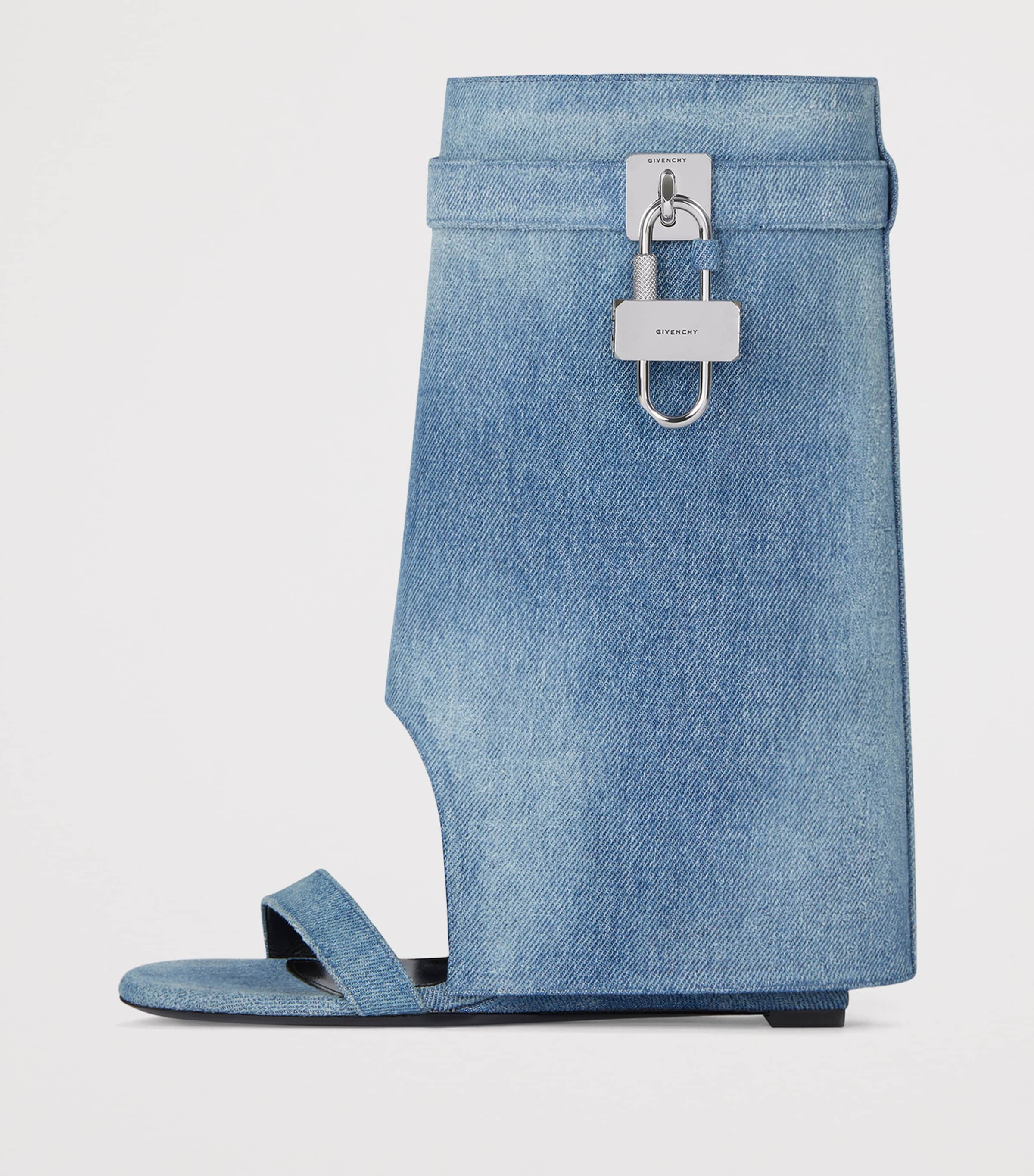 Givenchy Denim Shark Lock Sandals 90