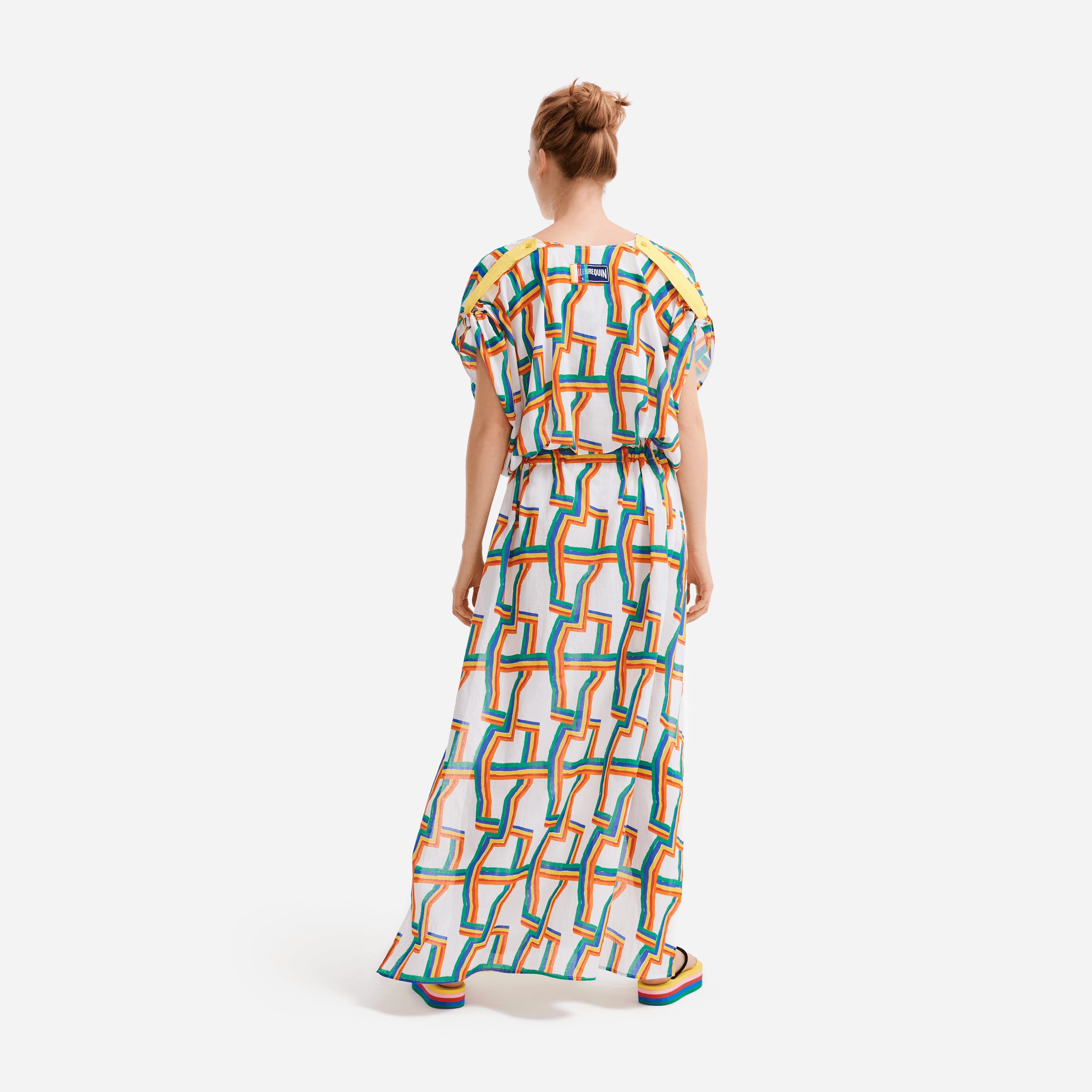 Women Long Cover-up In Cotton Voile Africain - X Jcc+ - Limited Edition - Cover-up - Cibille - White