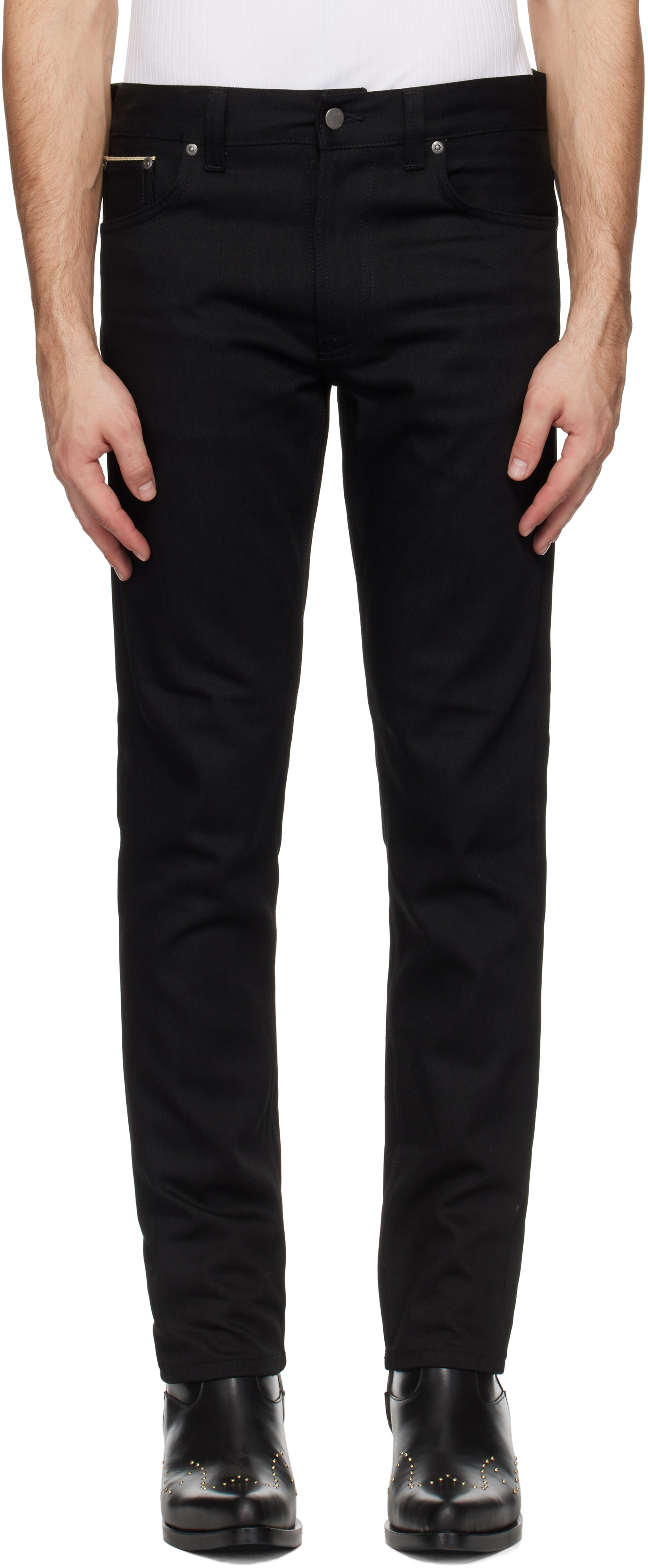 Nudie Jeans Black Lean Dean Jeans