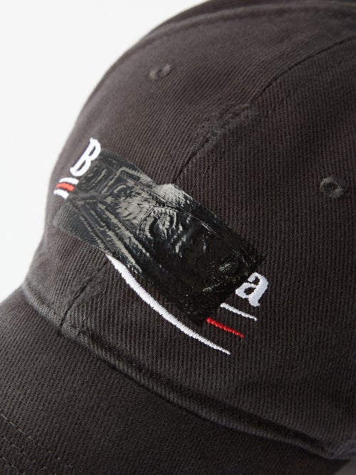 Balenciaga Gaffer-tape logo-embroidered cotton baseball cap