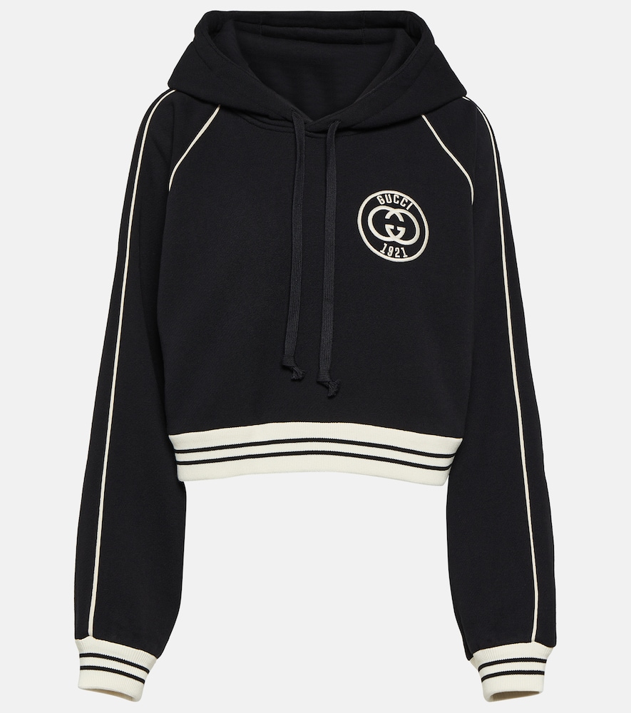 Gucci Logo cotton jersey cropped hoodie - Realry: Your Fashion