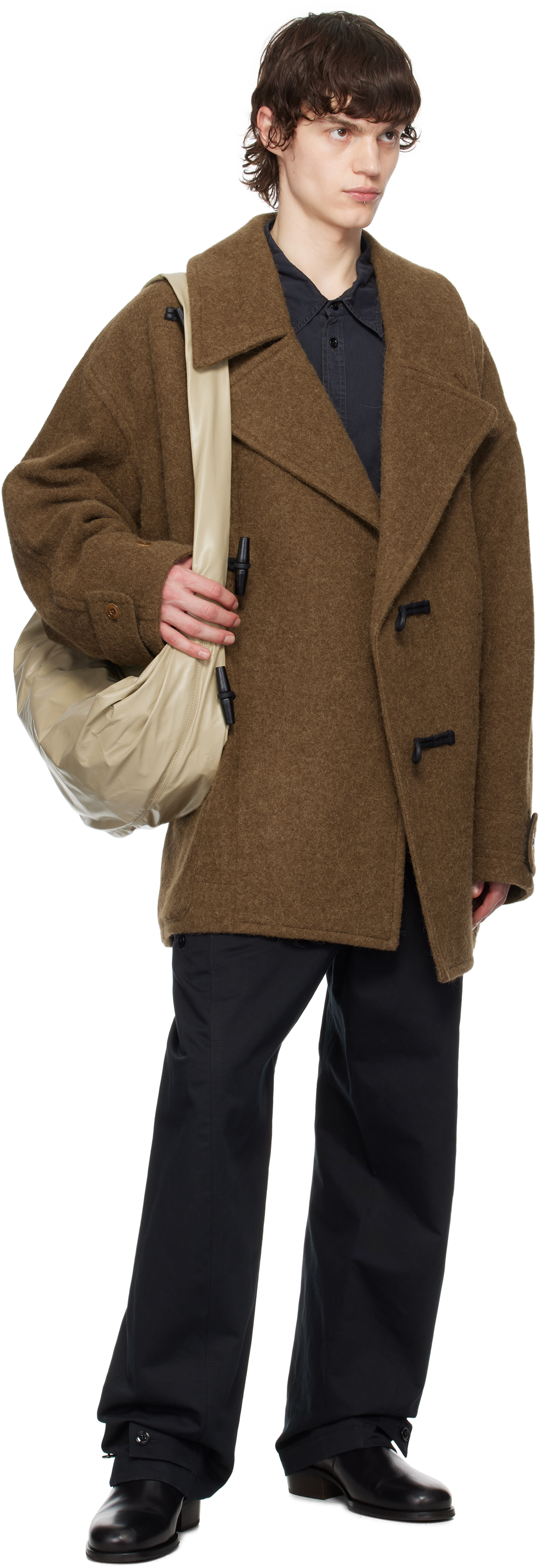 LEMAIRE Brown Short Duffle Coat