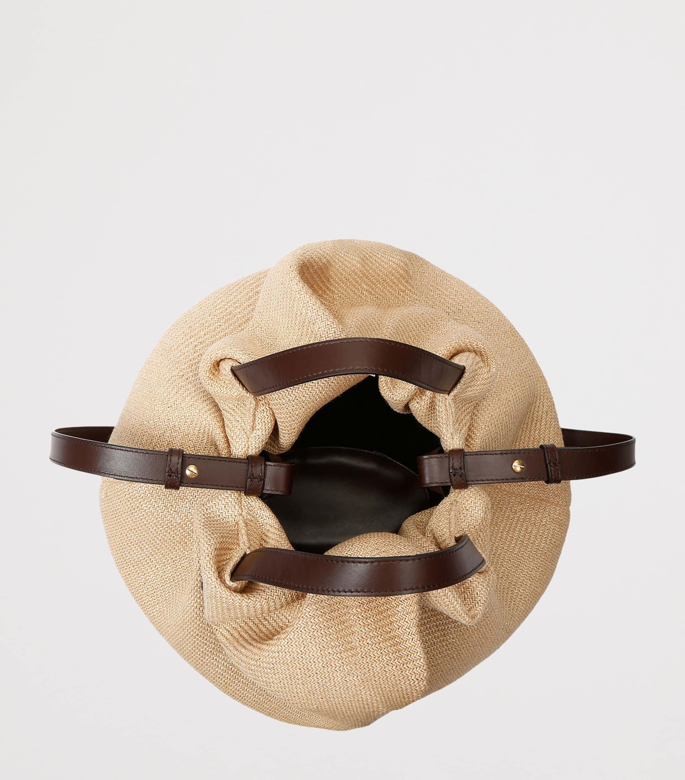 Raffia Taurus Dumpling Top-Handle Bag