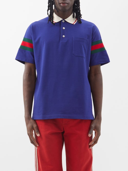 Cotton jersey polo shirt with Web