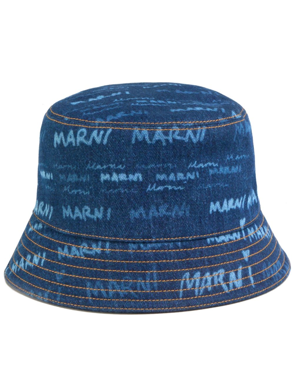 Marine Serre Blue Monogram Denim Bucket Hat - Realry: A global