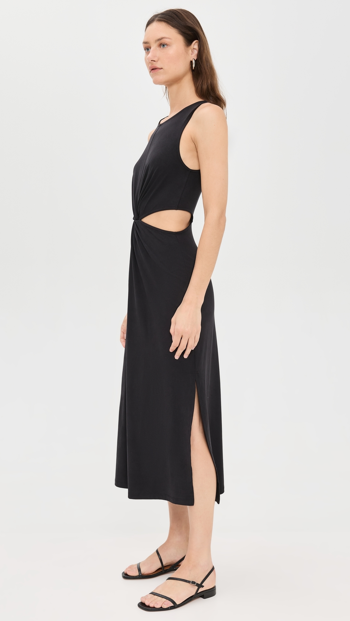 Around The World Front Twist Dress Black