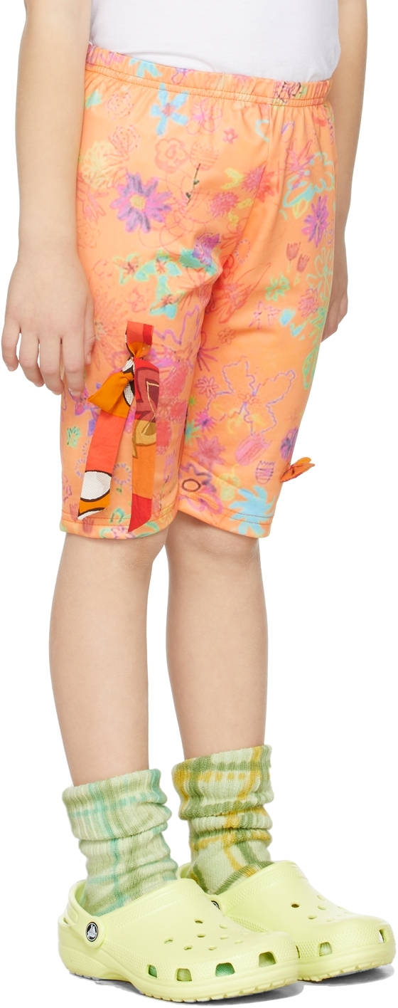 SSENSE Exclusive Kids Orange Ribbon Bike Shorts