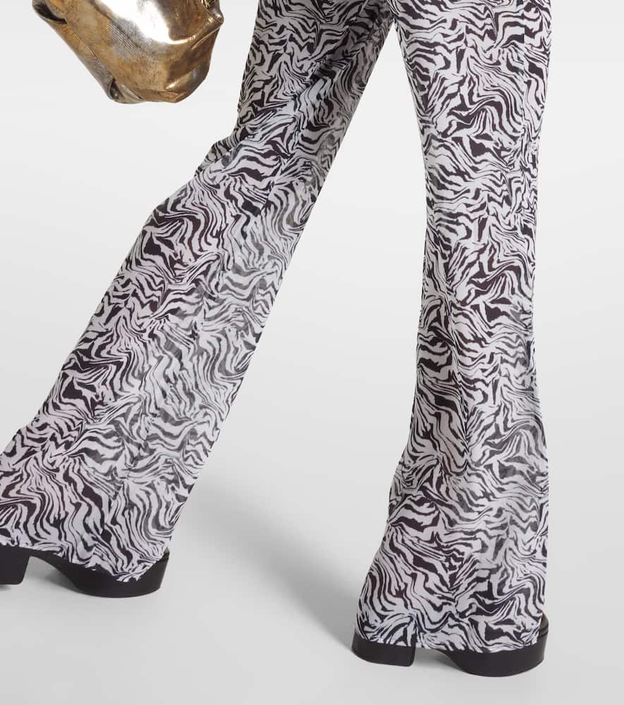 Zebra-print low-rise wide-leg pants