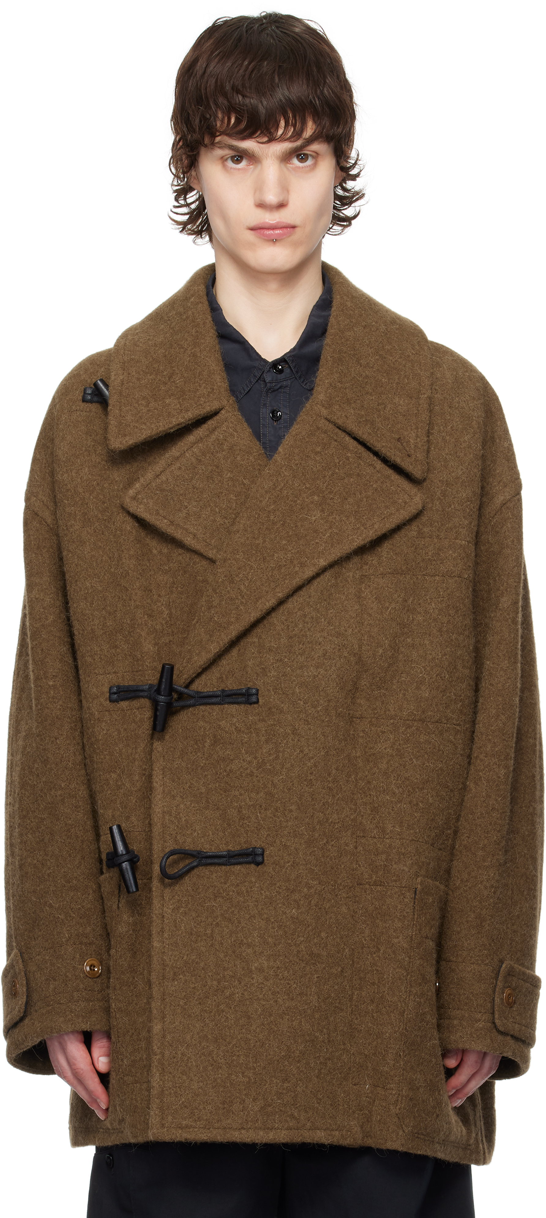 LEMAIRE Brown Short Duffle Coat