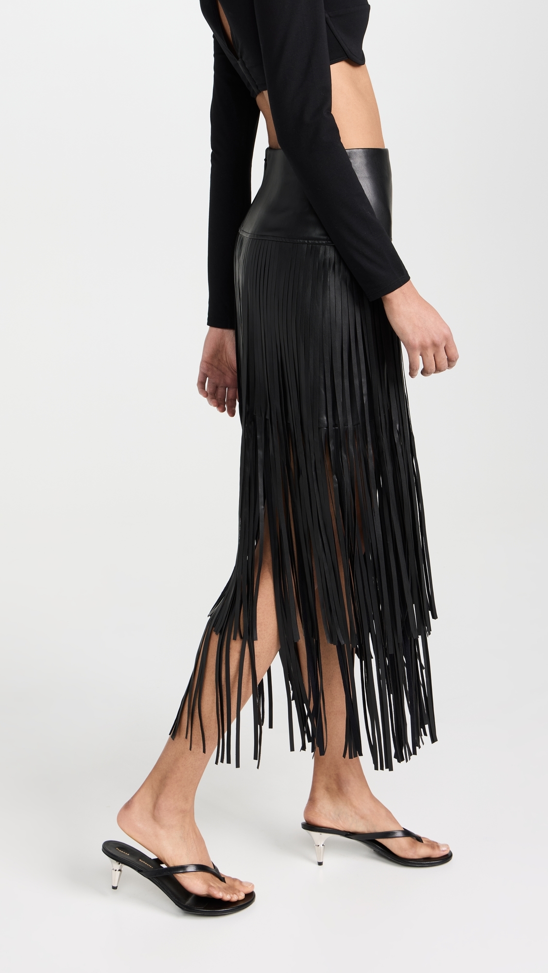 Karolina Fringe Skirt Black