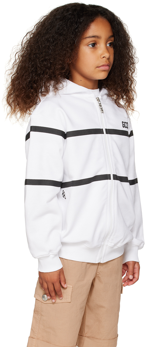Kids white zip-up hoodie