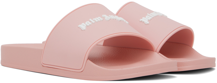 Palm Angels Pink Monogram Pool Slides
