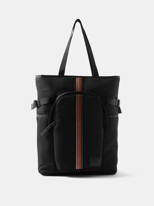 Leather 'Signature Stripe' Tote Bag