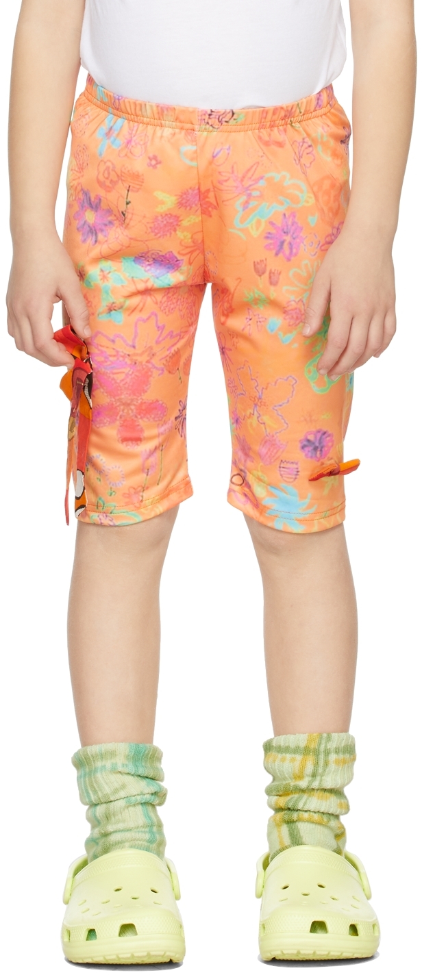 SSENSE Exclusive Kids Orange Ribbon Bike Shorts
