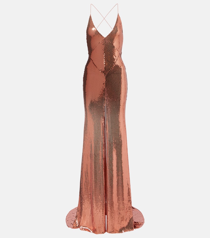 Open-back sequined gown