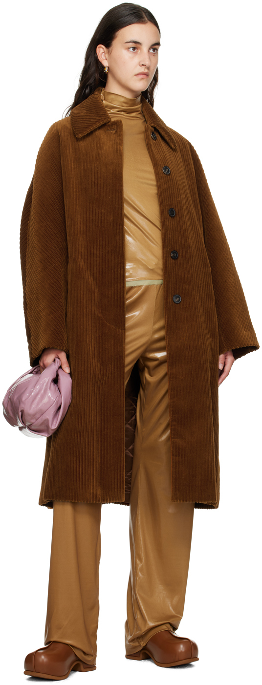 Dries Van Noten Tan Raw Edge Turtleneck