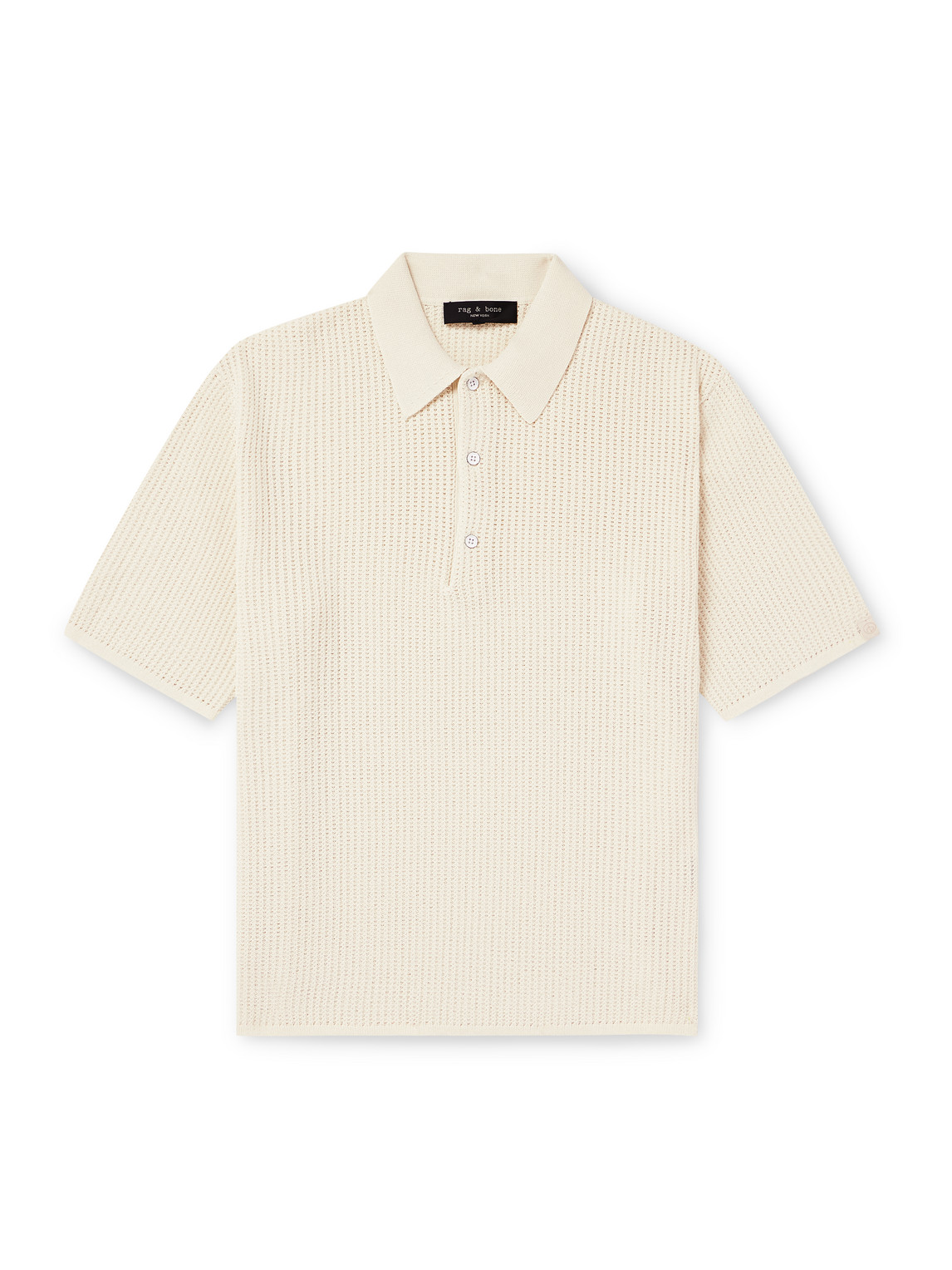 RAG & BONE Nolan Crochet-Knit Polo Shirt for Men