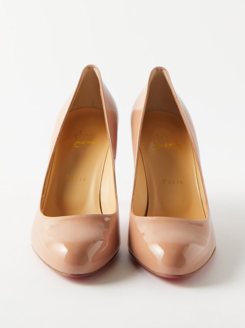 Christian Louboutin Dolly 85 Patent Leather Pumps Nude