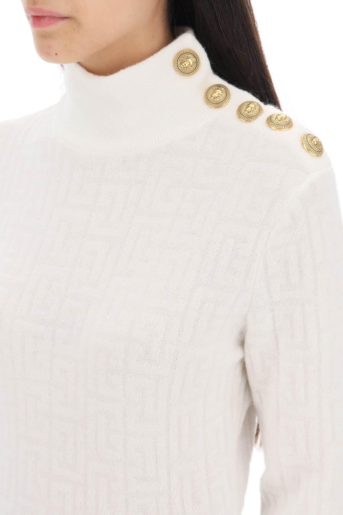 Balmain Monogram Rollneck Sweater