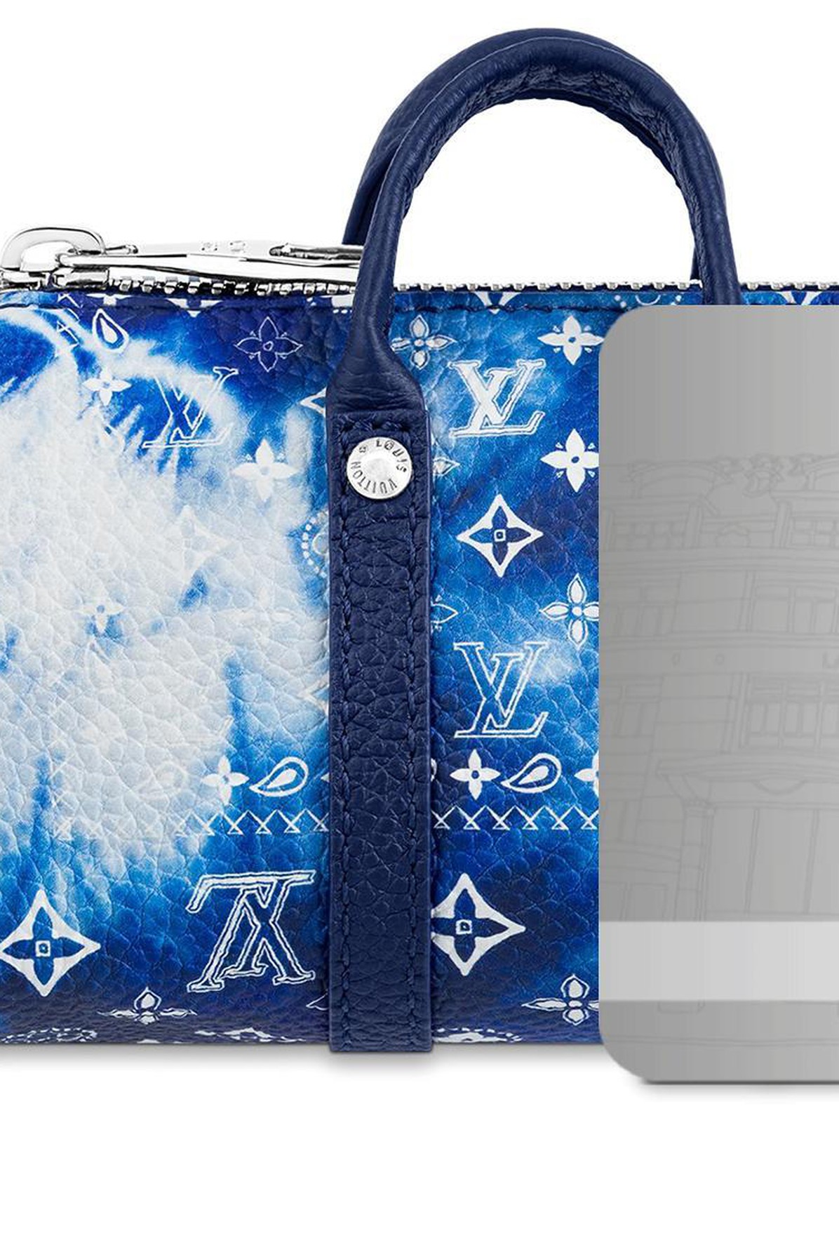 Louis Vuitton Monogram Bandana Mini Keepall Pouch In Bleu