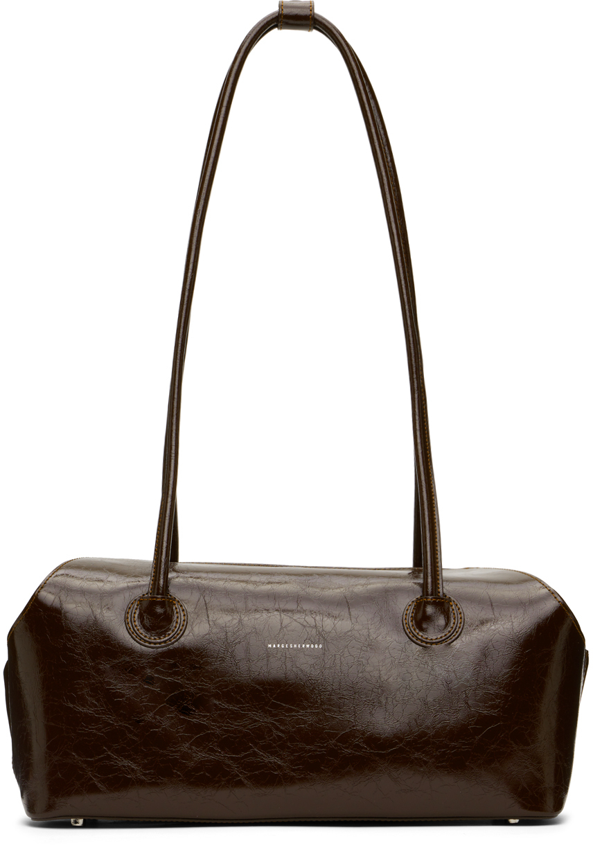 Marge Sherwood Brown Large Crinkle Shoulder Bag In Dark Brown Crinkle |  ModeSens