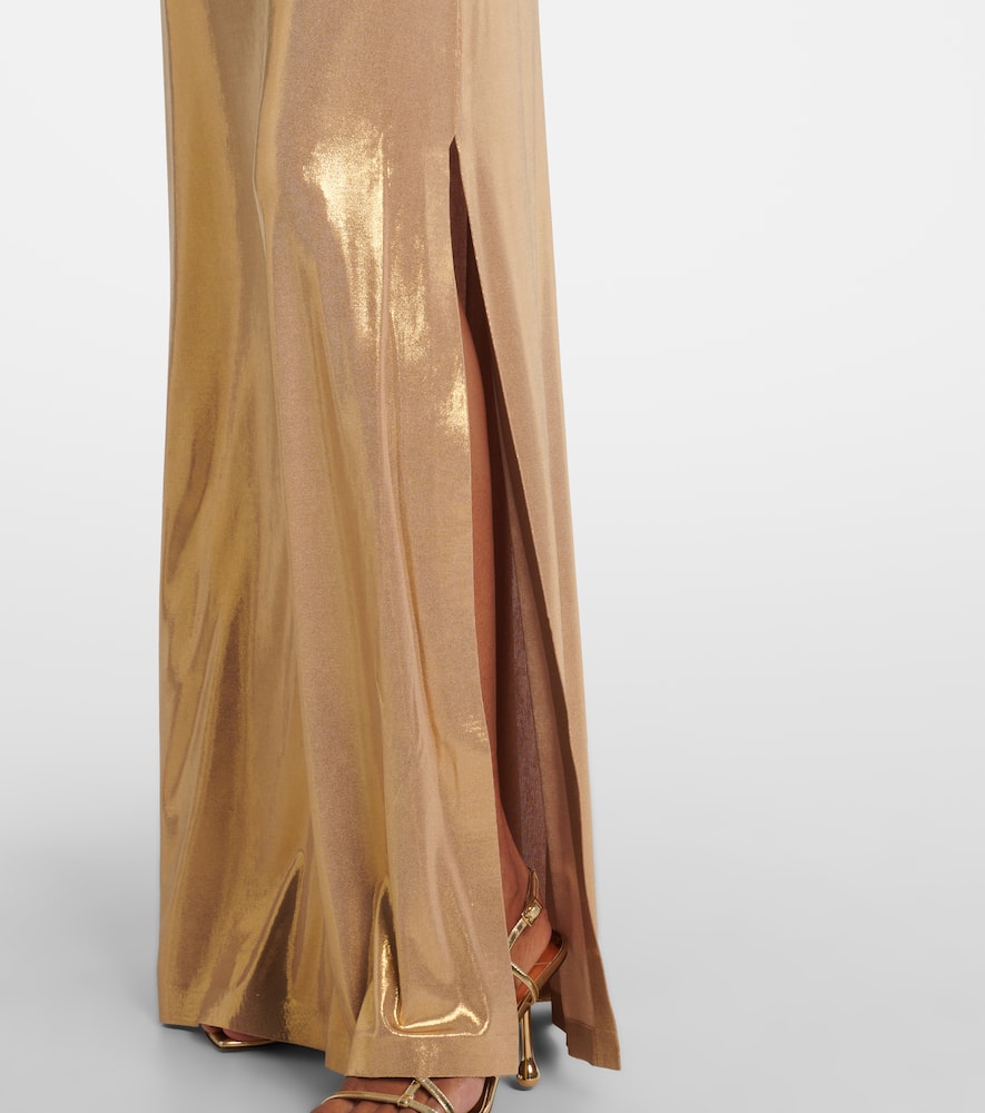 Norma Kamali Strapless lame gown
