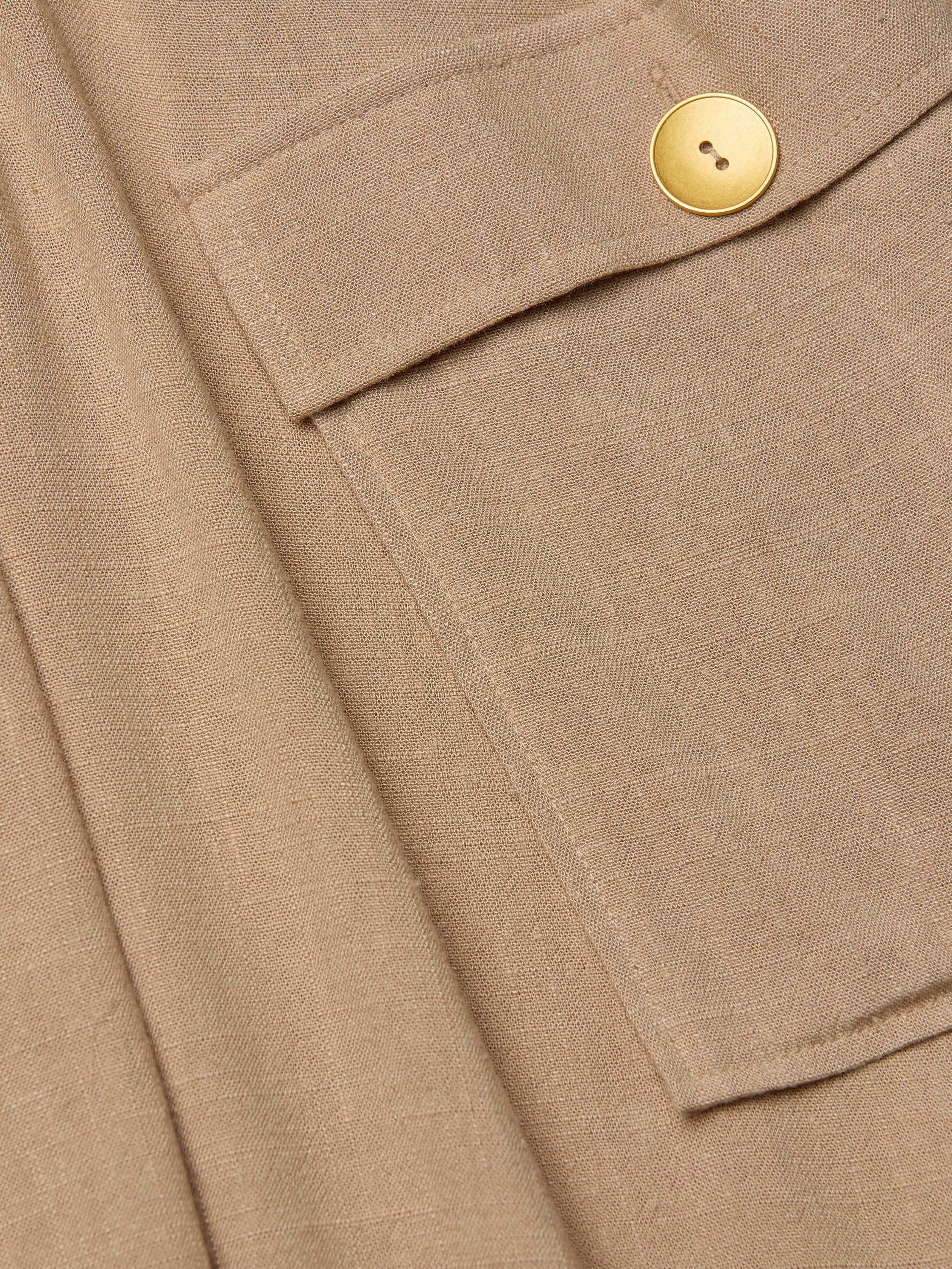 Cosima Linen-Blend Dress In Almond