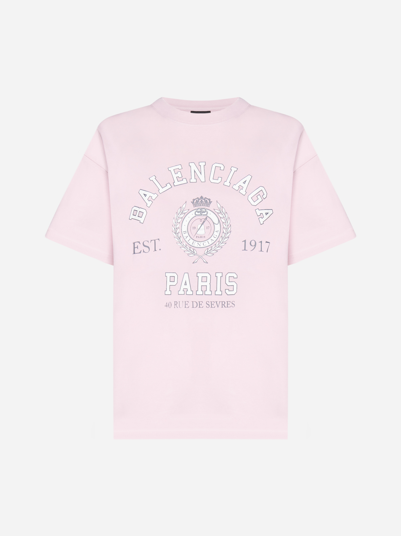 Balenciaga - Pink Cotton Logo T-Shirt