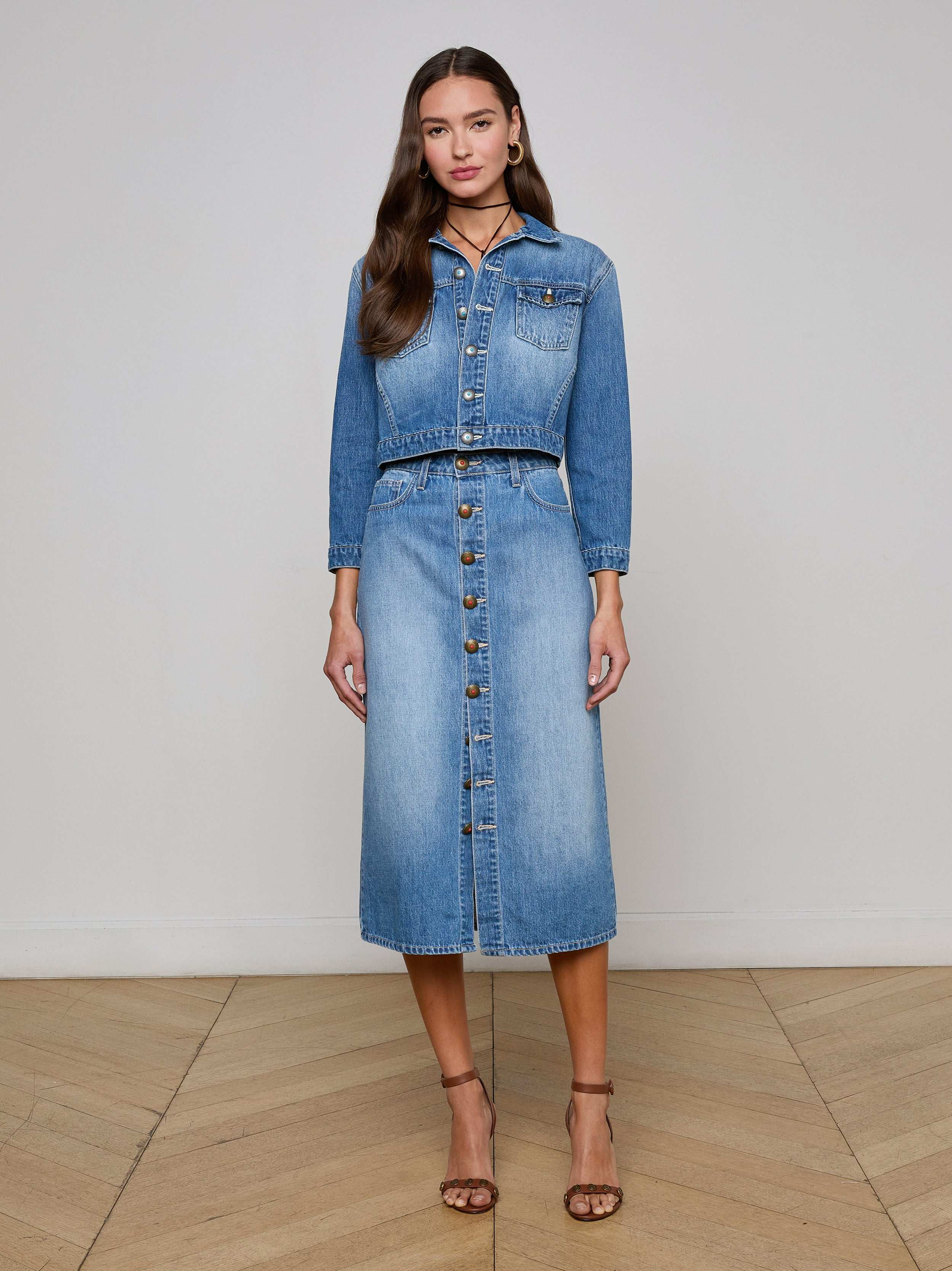Kathleen Jean Midi Skirt In Bandera