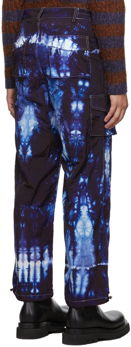 Navy Tie-Dye Cargo Pants