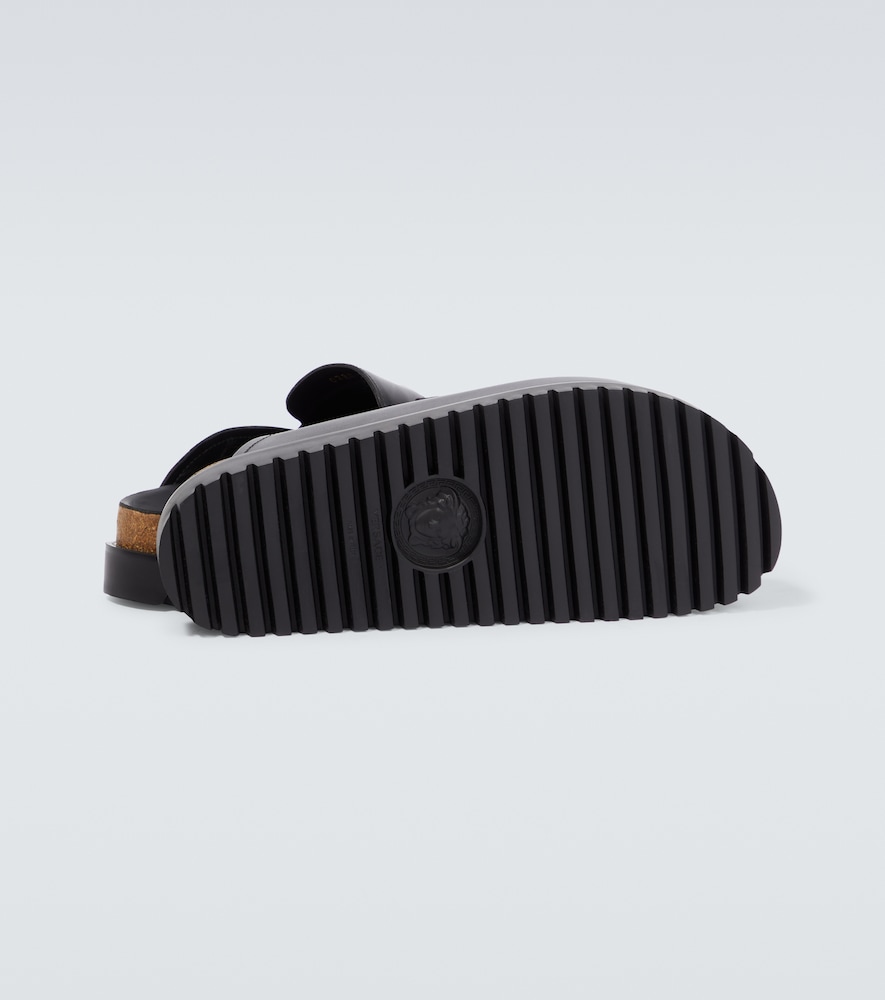 Medusa logo leather mules
