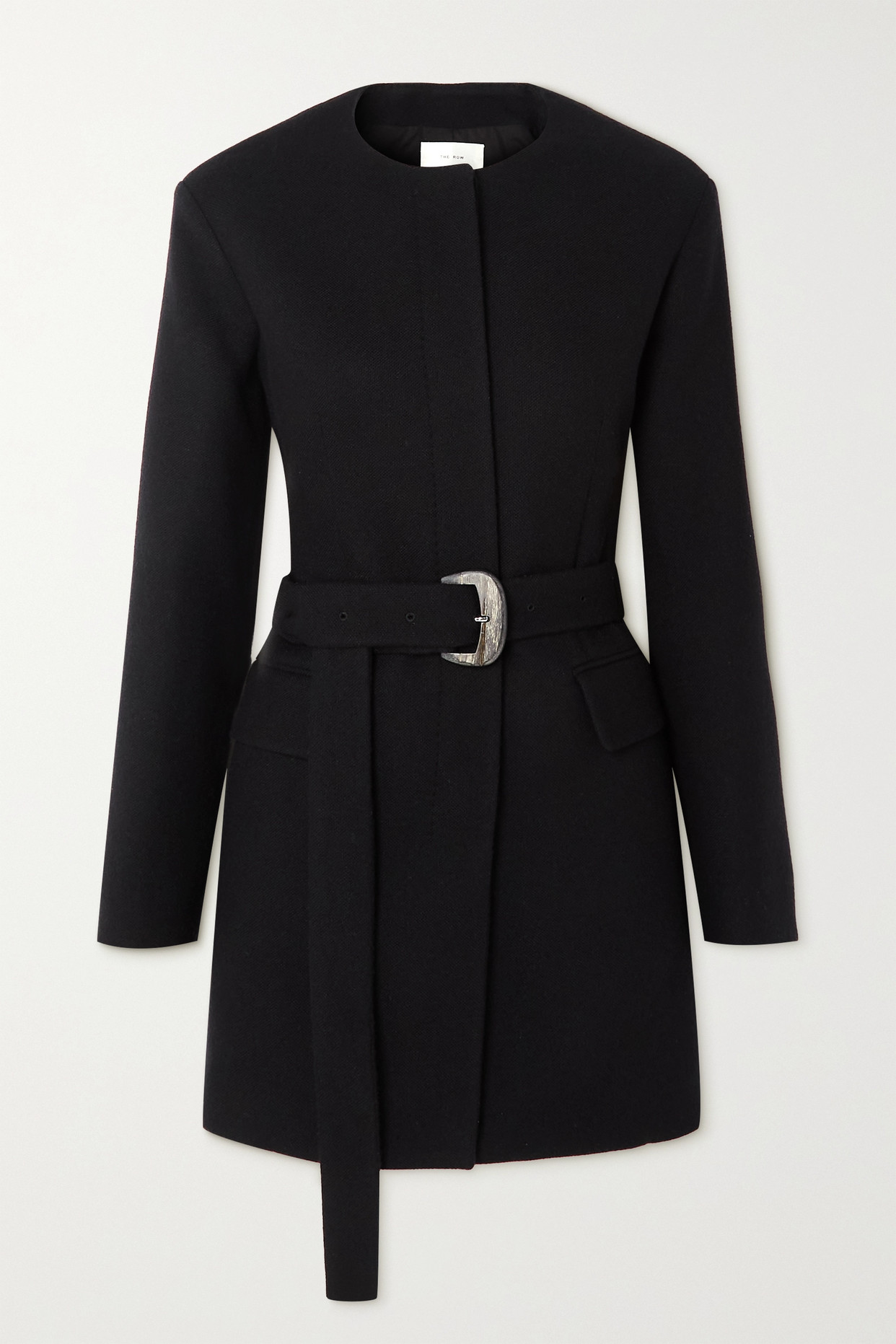 더로우 여성 Monacci 벨트 캐시미어 재킷 - 블랙 - US8