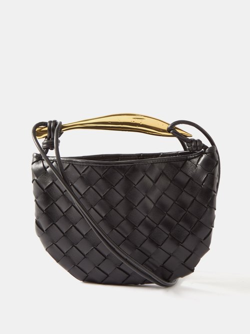 Bottega Veneta - Cassette Mini Intrecciato-leather Cross-body Bag - Womens - Black