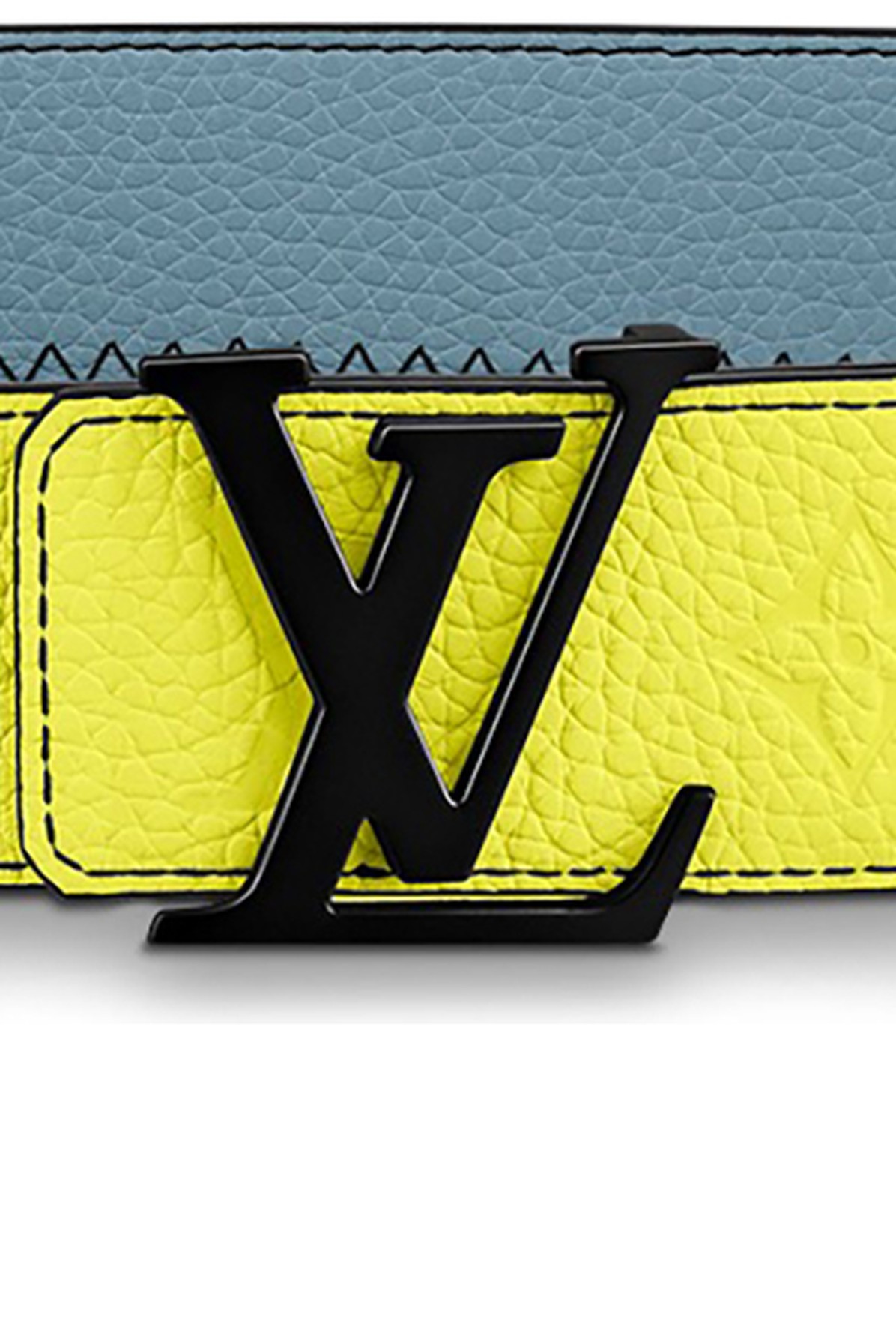 Louis Vuitton LV Intials Colours Blocks 40MM Reversible Belt Blue/Grey in  Calfskin Leather - US