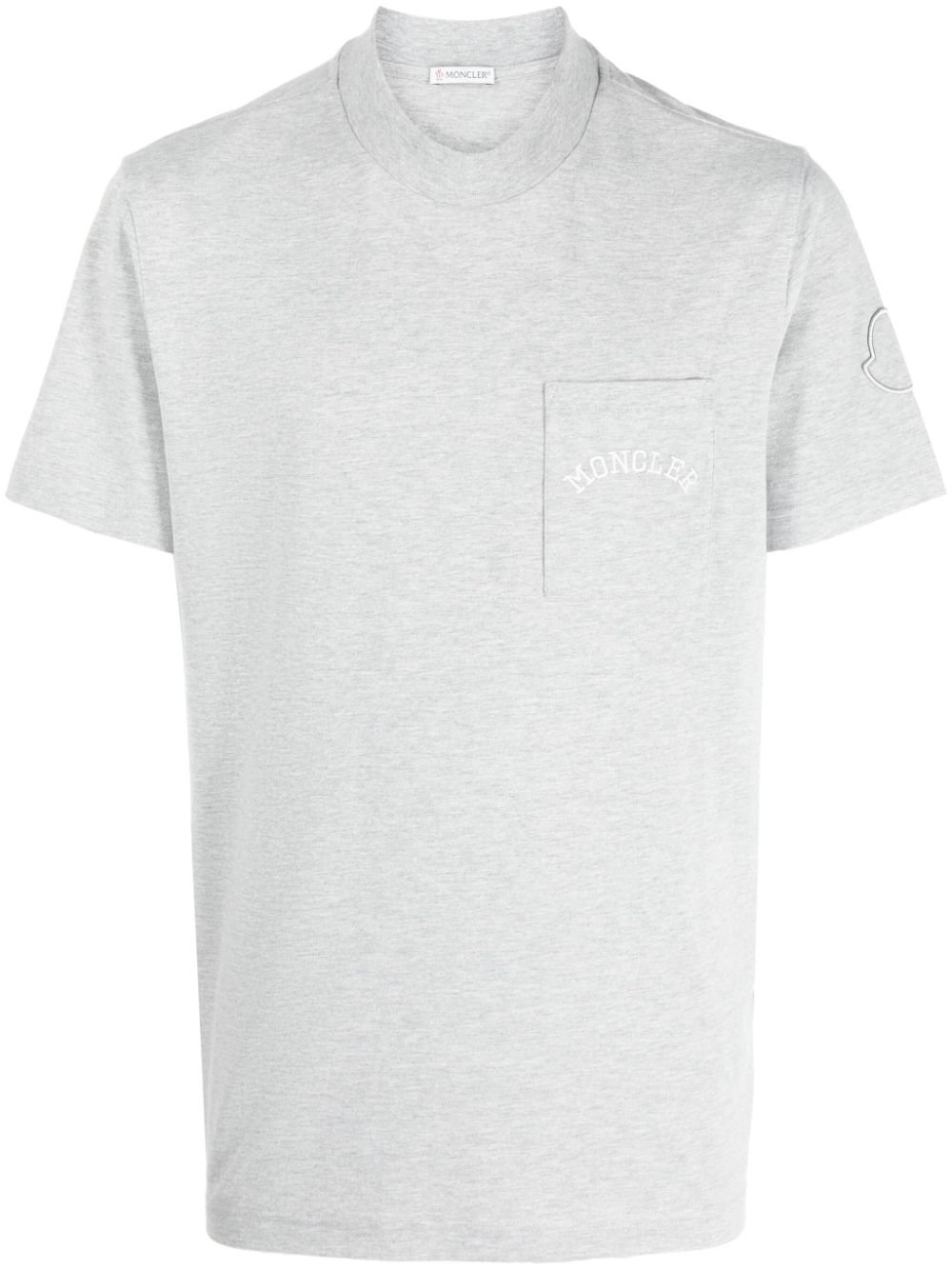 몽클레어 남성 logo-embroidered cotton-blend T-shirt - Grey I20918C0005089AA2