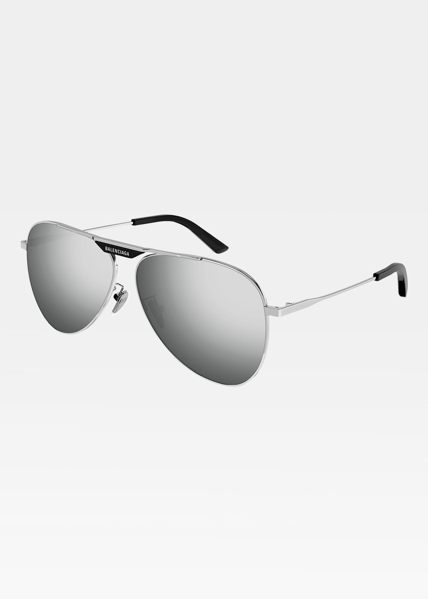 Balenciaga Metal Pilot Sunglasses With Logo in Black