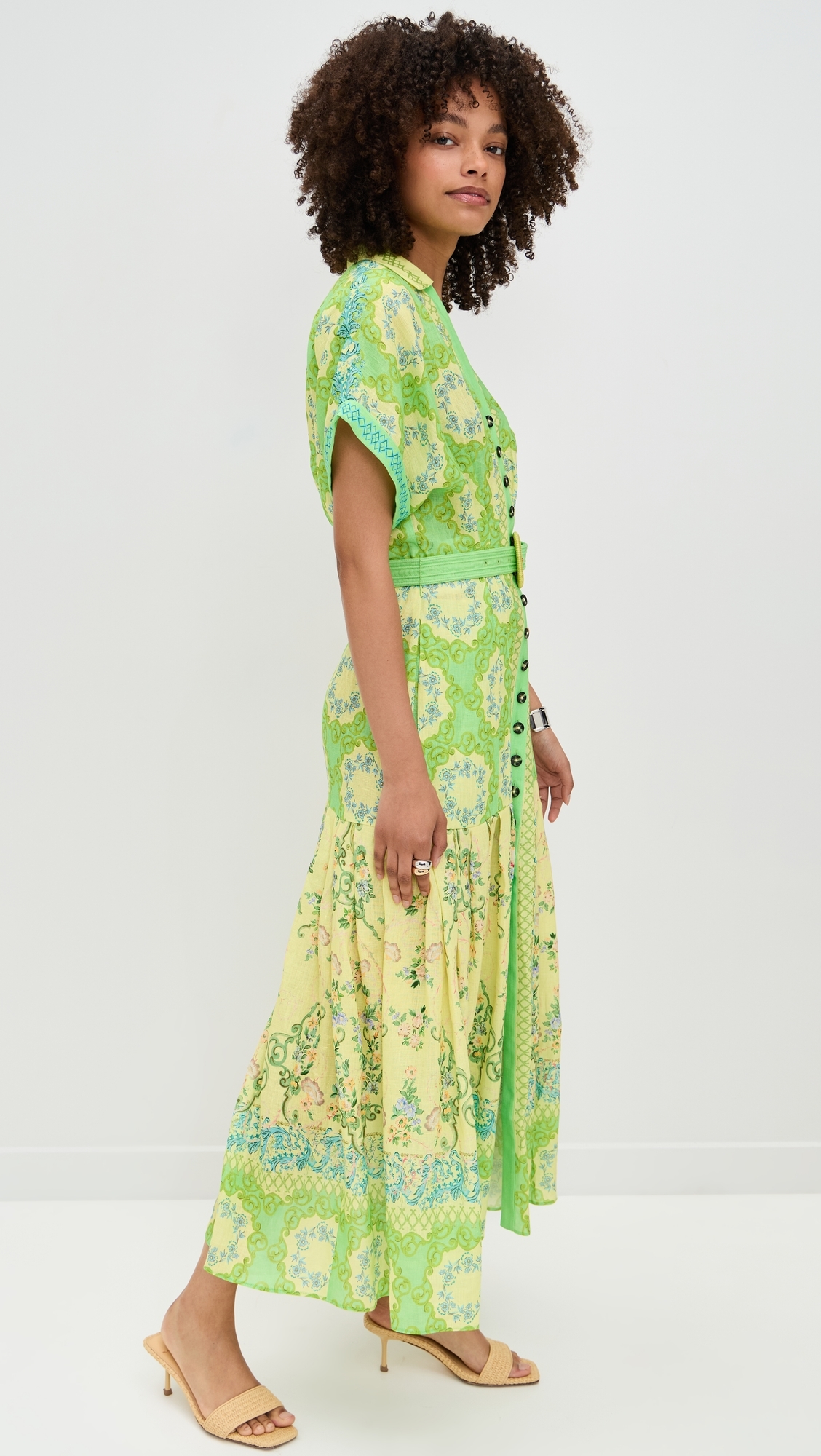 SALONI Riya B Dress Cicchetti Lime