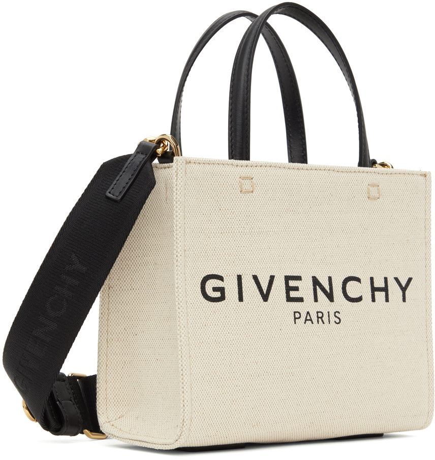 G Tote Mini Canvas Shopper in Beige - Givenchy