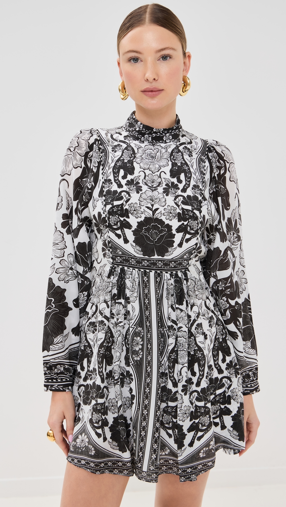 Flower Leopards Off-White Mini Dress Flower Leopards Off-White