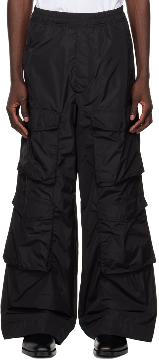 Dries Van Noten | black drawstring cargo trousers