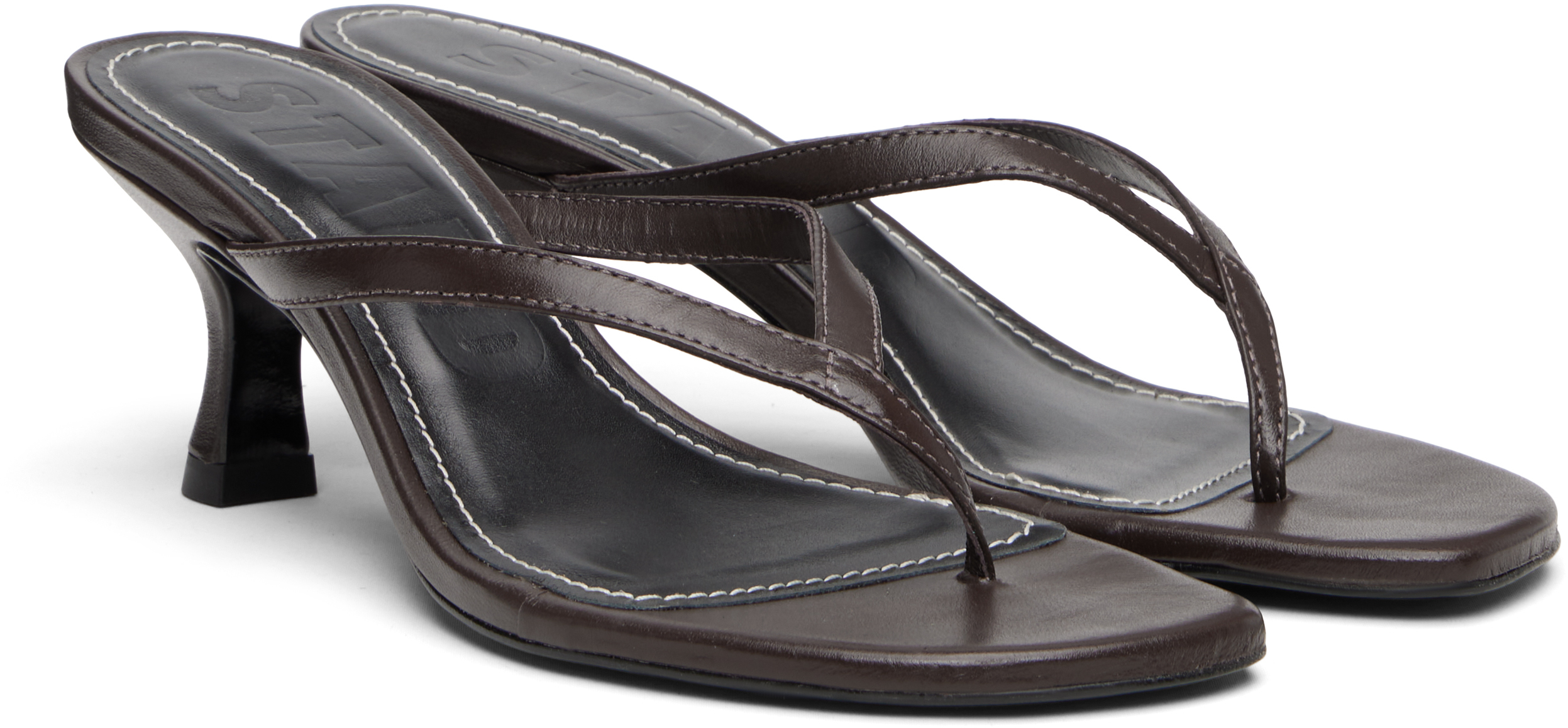 Brown Freja Kitten Heeled Sandals