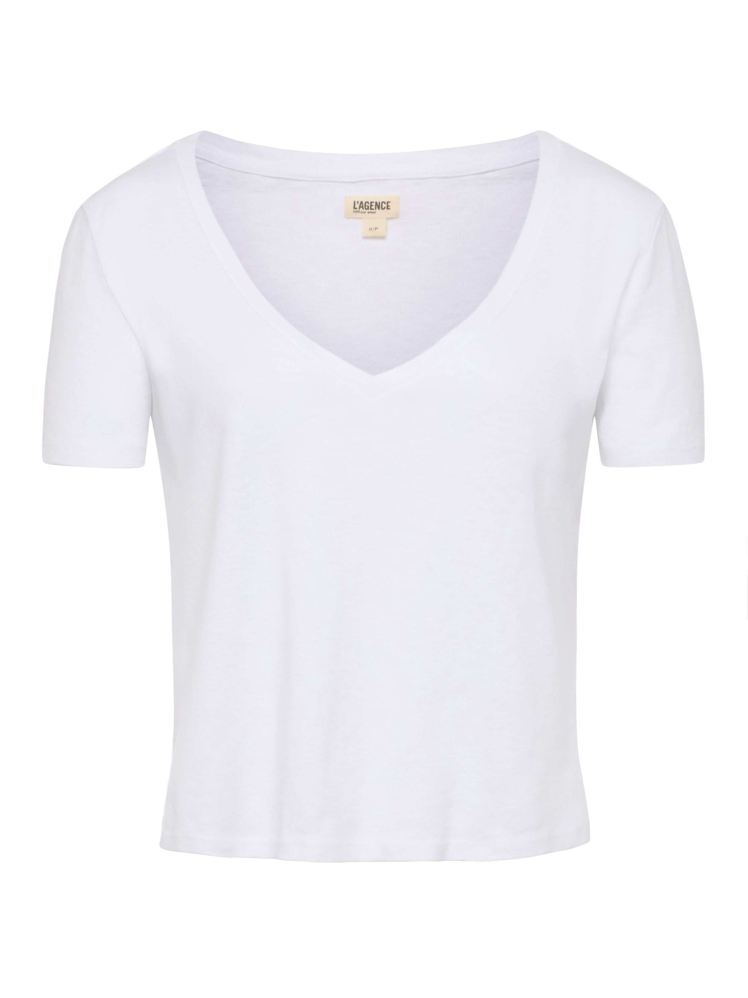 Carly V-Neck T-Shirt In White
