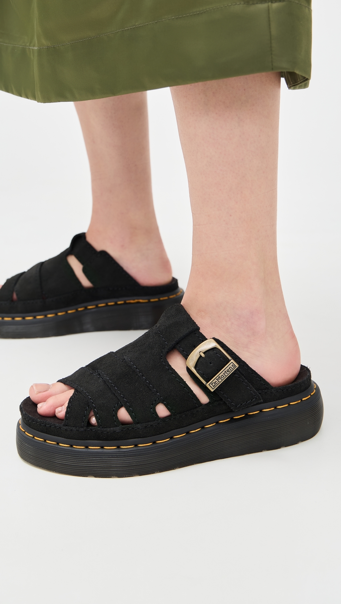 Dr. Martens Maxxy Slide Black Eh Suede Sandals Black