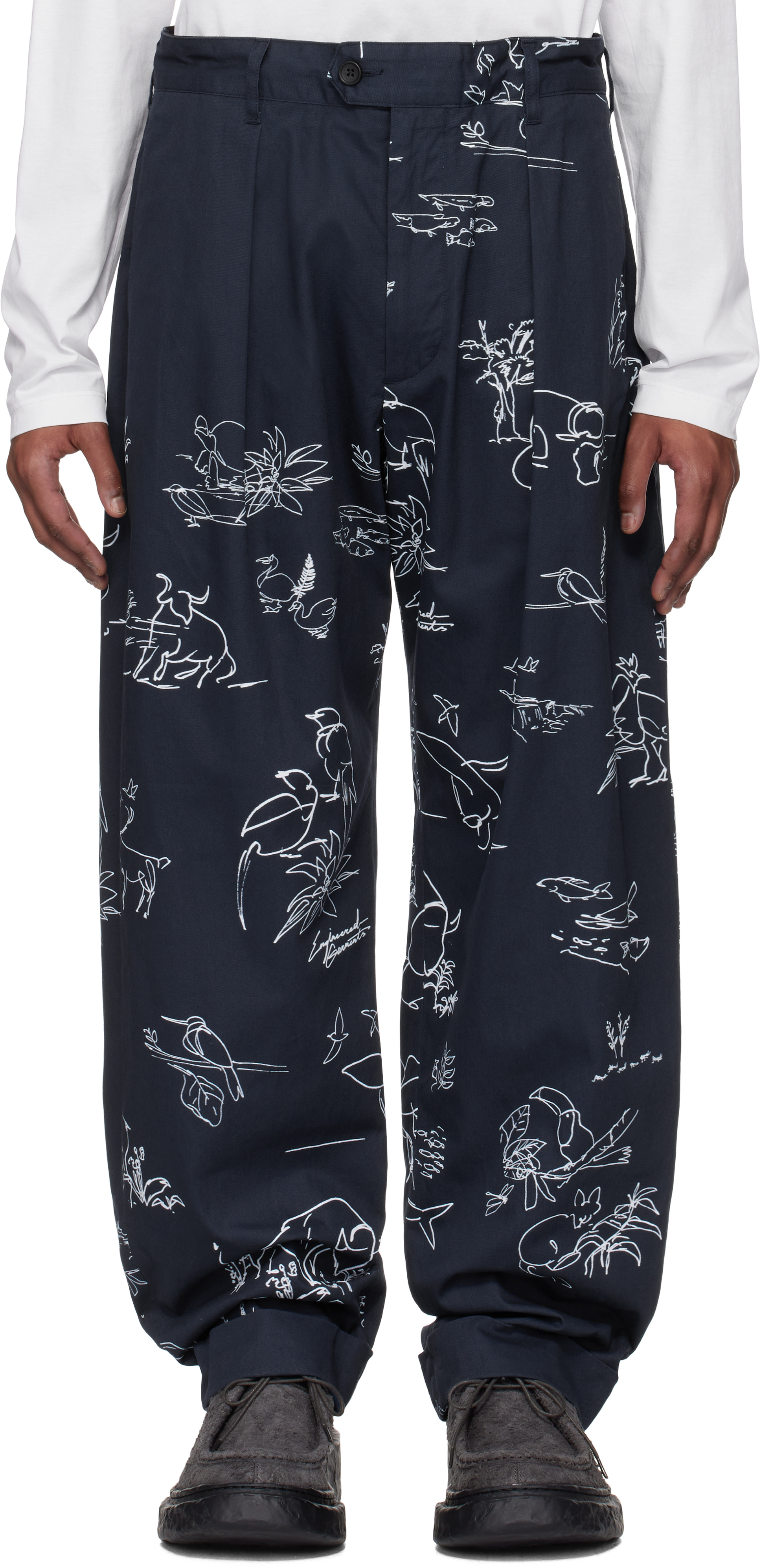 Engineered Garments Navy Carlyle Trousers